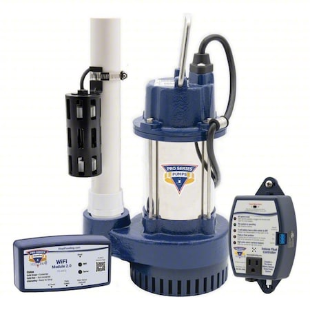 SubmersibleSumpPump,20ft,13.375in,115VAC