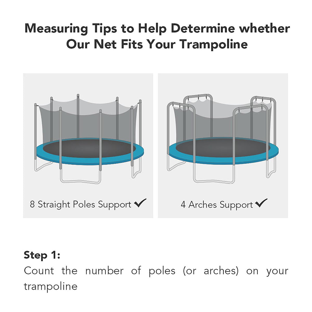 Yescom 15ft Trampoline Safety Net with 8 Poles