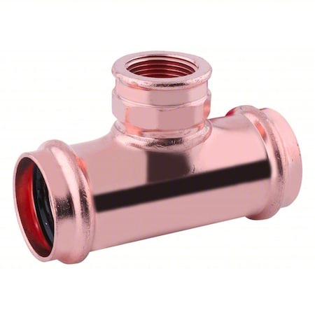 Tee, Copper, Press-fit 1 1/2", FNPT 3/4"