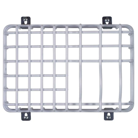 Audible and Strobe Guard, Steel, Flush Mount, 9 3/8 in W x 6 1/8 in H x 2 1/2 in D, White
