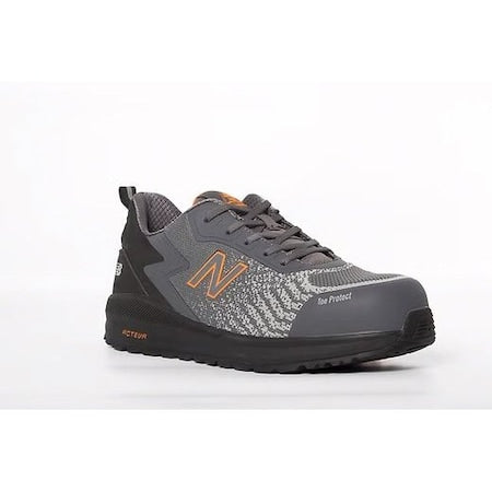 Men's Composite Toe Athletic Shoe, Gray/Orange, 7 1/2, D, MIDSPWGR