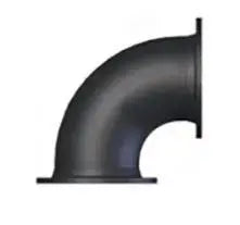 10" Black Cast Iron Flanged 90 Degree Elbow