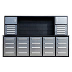 10ft Workbench Cabinet(30 Drawers, 2 Cabinets & 1 Pegboard)