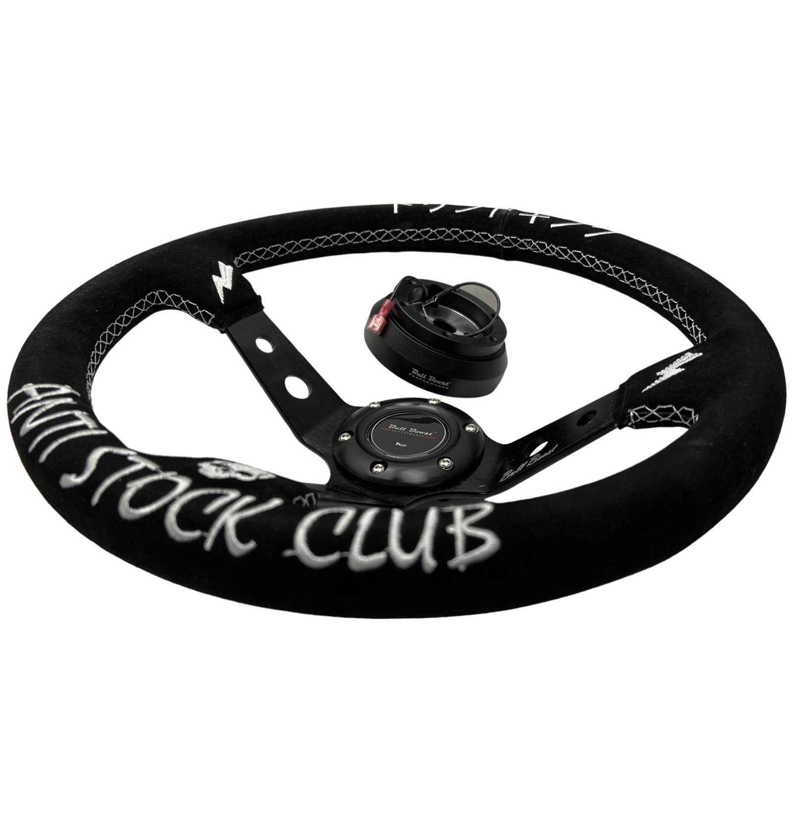 JDM Deep Dish Steering Wheel + Short Hub Adapter Kit For Honda Acura