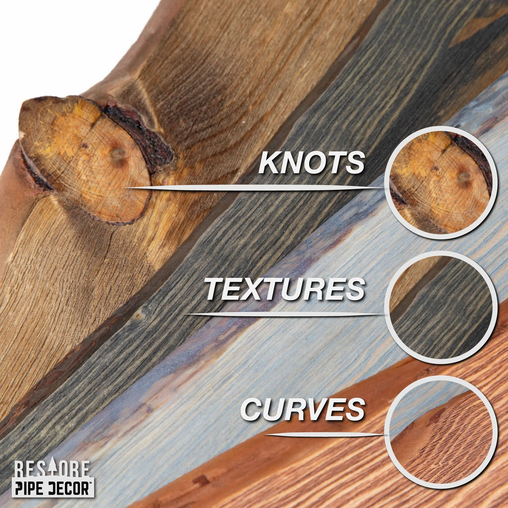 RESTORE Trail Brown 36 in. Live Edge Wood Shelf (Wood Only)