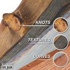 RESTORE Trail Brown 36 in. Live Edge Wood Shelf (Wood Only)