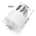 Yescom Light Bulb Plug Adapter Convert E26/E27 to 2/3-Prong Outlet 2ct/pk