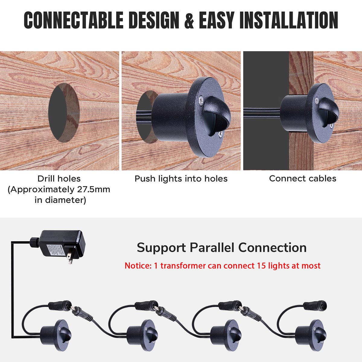 Yescom Recessed LED Deck Light 10Pack Step Patio