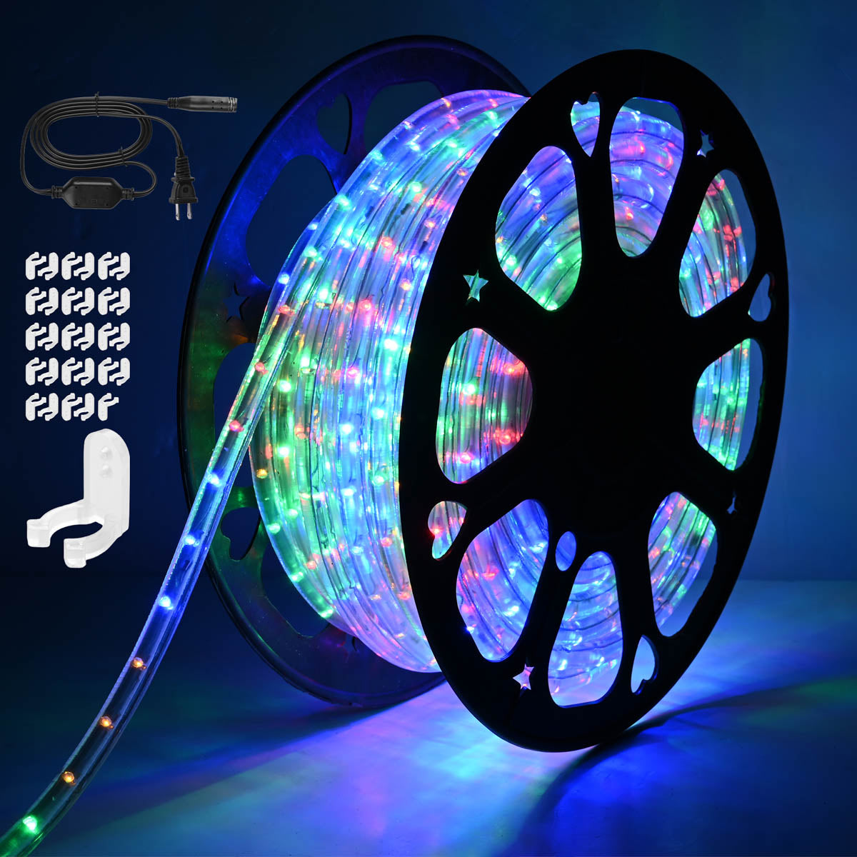 Yescom LumeVine Commercial Rope Light - 120V, 1/2"(13mm), RGB