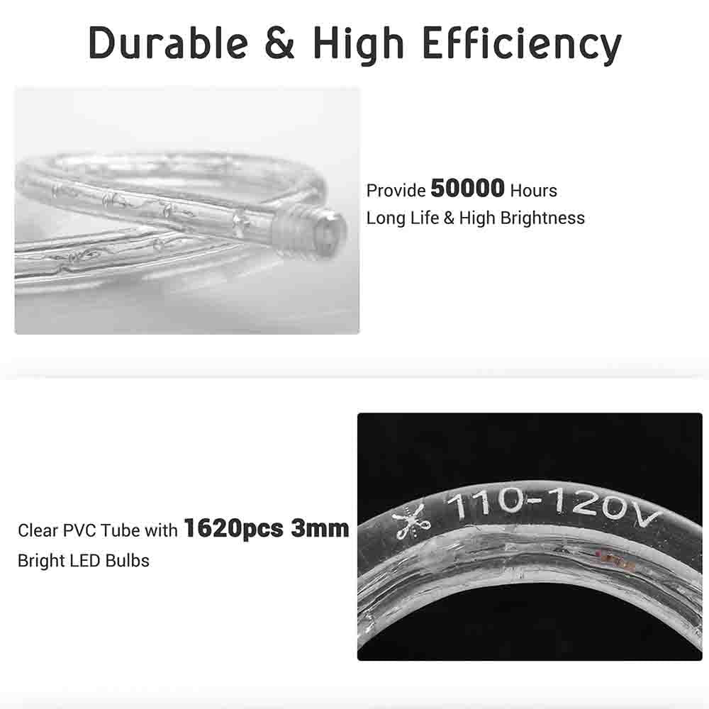 Yescom 150ft Red LED Rope Light Outdoor for Deck