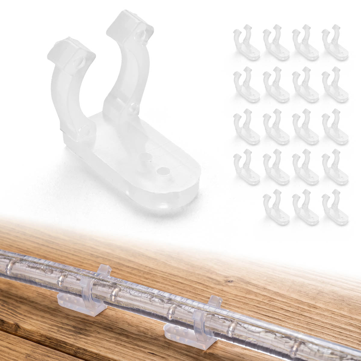 Yescom PVC Christmas Lighting Wall-Mounting Clips 1/2" 50 Pcs