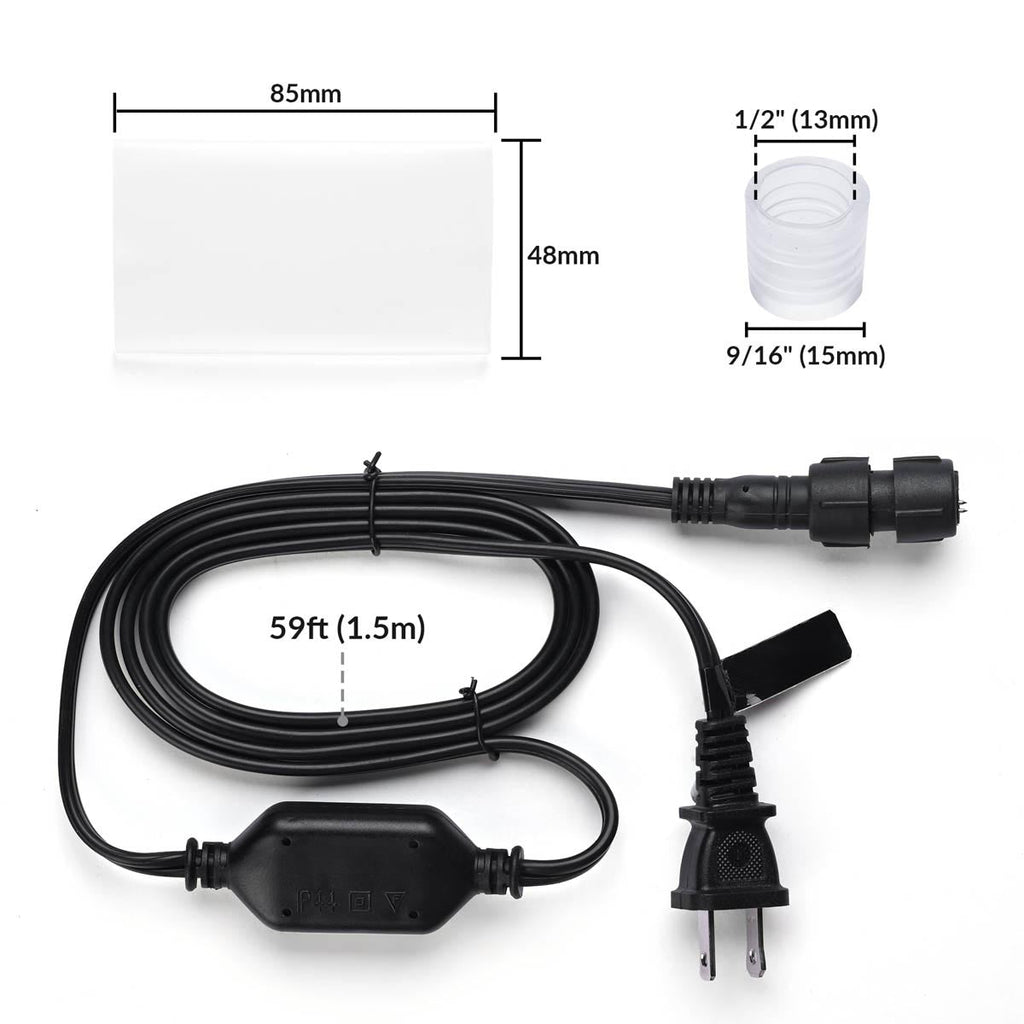 Yescom Adapter for LED Rope Light 120V 2 Pin 13mm