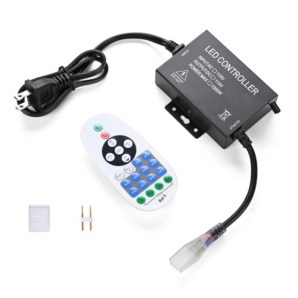 Yescom 110V LED Controller & RF Remote for Neon Rope Light 2700K