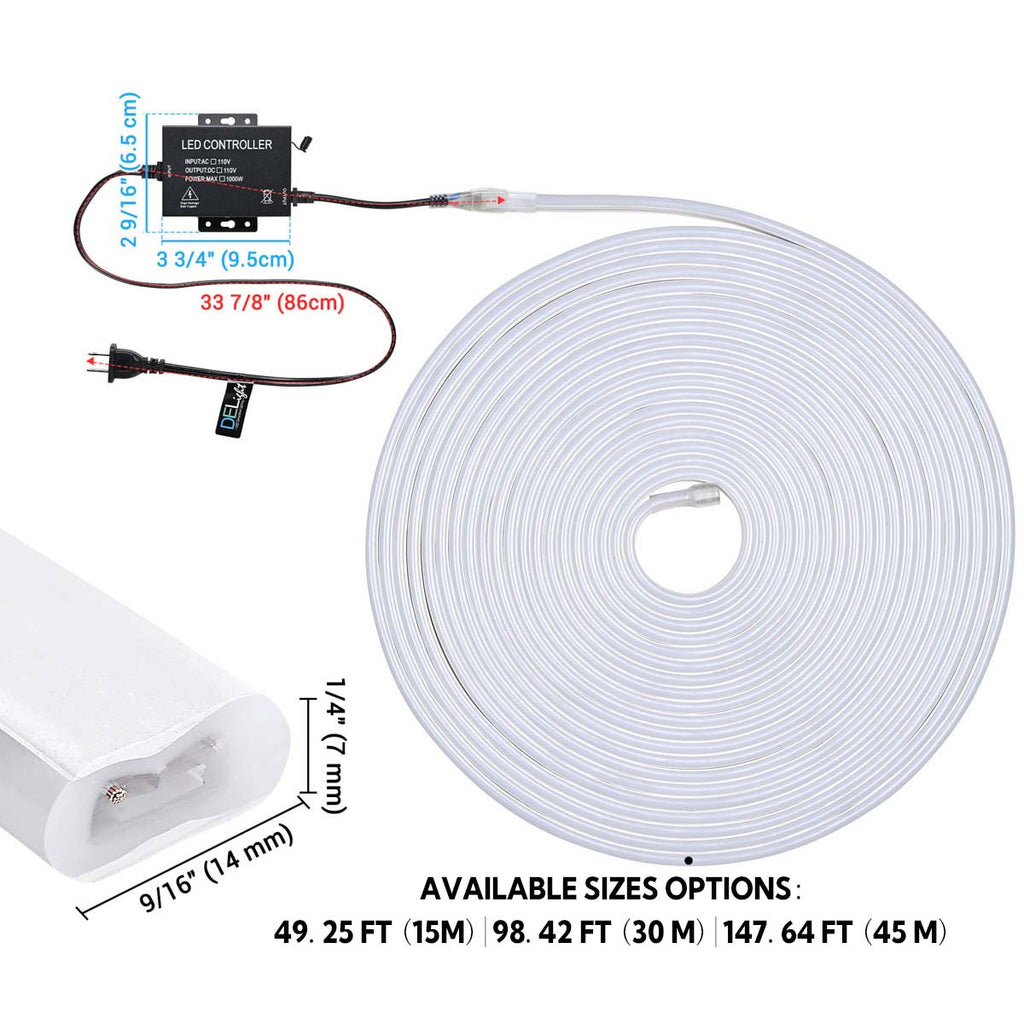 Yescom BiLume 2700K Neon Rope Light RF Control 120V Outdoor IP65