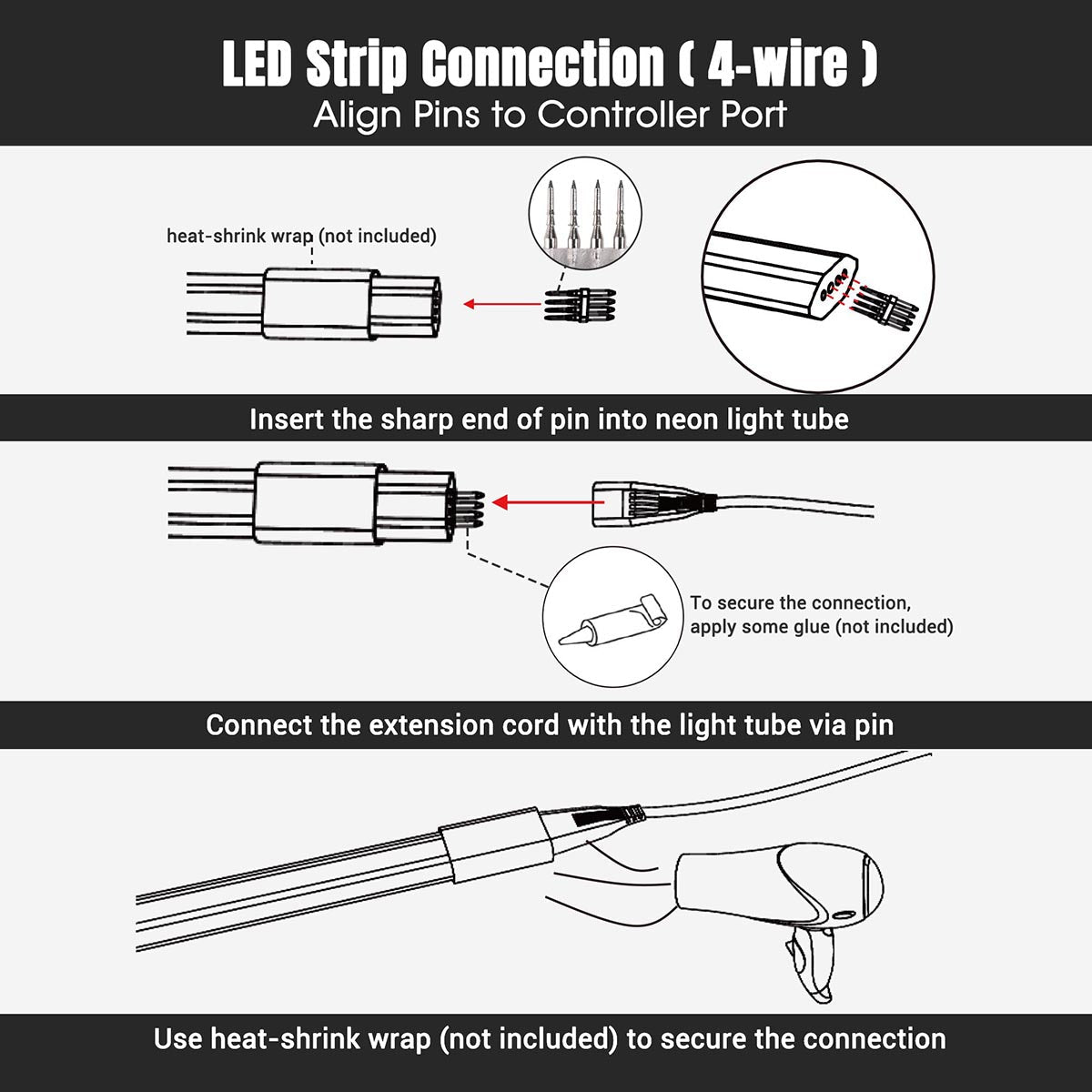 Yescom BiLume RGBW Neon Rope Light App & RF Control 120V Outdoor IP65