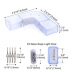 Yescom LED Neon Splice Kit 4-Wire Connectors & Pins 10-Set 18x8mm