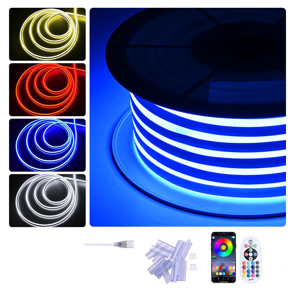 Yescom BiLume RGBW Hardwire Neon Rope Light App & RF Control 120V 100ft