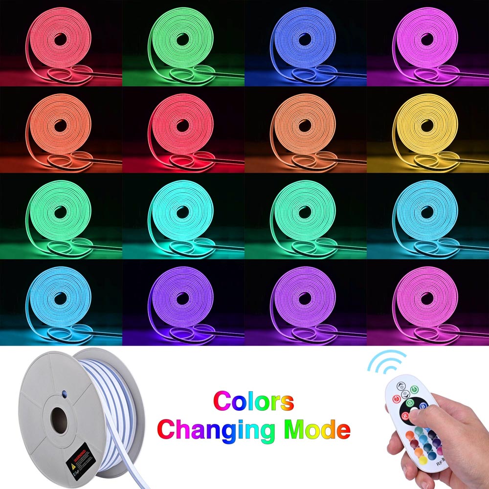 Yescom BiLume RGBW Hardwire Neon Rope Light App & RF Control 120V 100ft