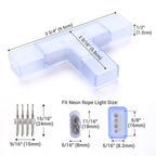 Yescom LED Neon Splice Kit 4-Wire Connectors & Pins 10-Set 18x8mm