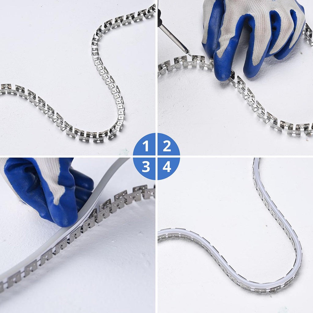 Yescom 328ft 6x12mm Stainless Steel Flexible Clip Channel - For 2700K Neon