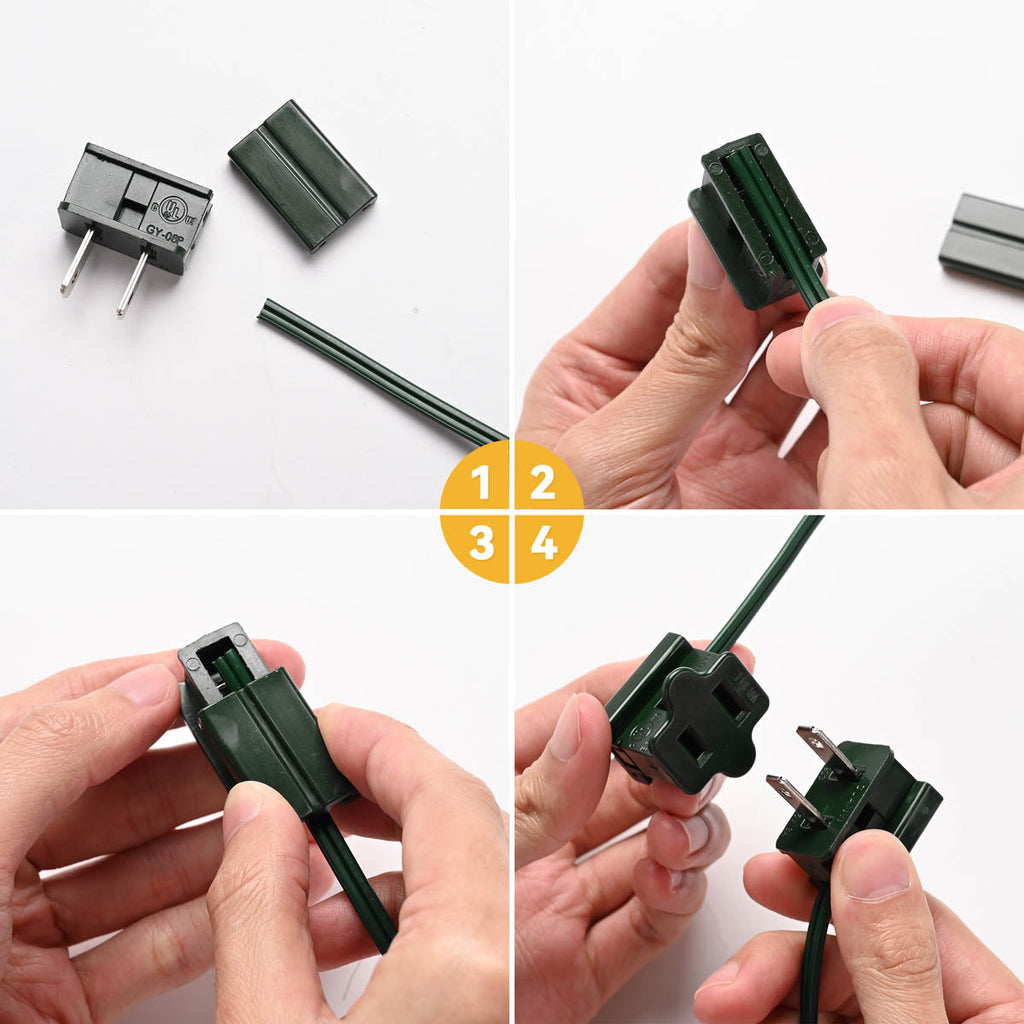 Yescom Christmas Light Connectors Vampire Plug (Male, Female Plug, End Cap) SPT-1