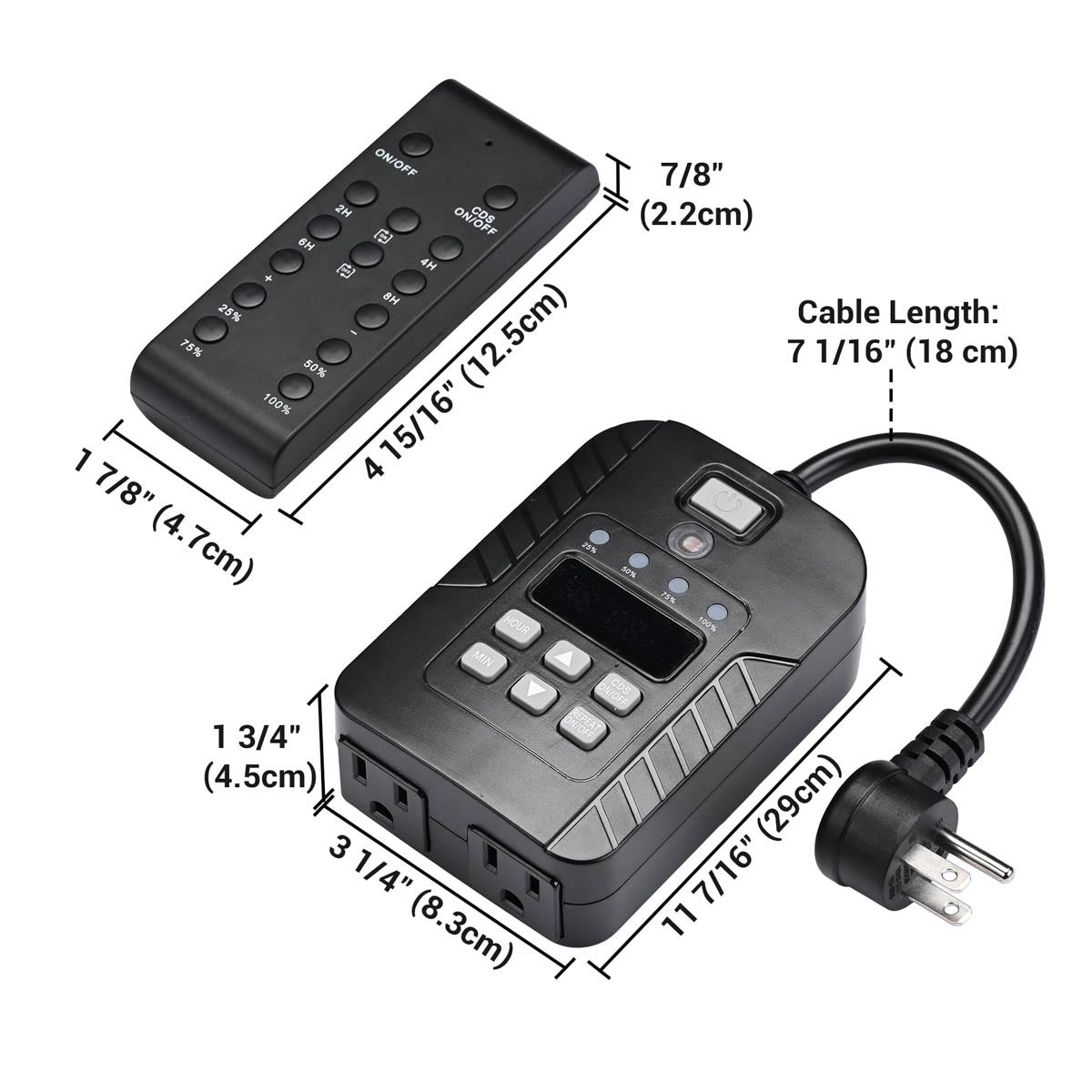 Yescom Dusk-to-Dawn Dimmer & Timer Remote Control