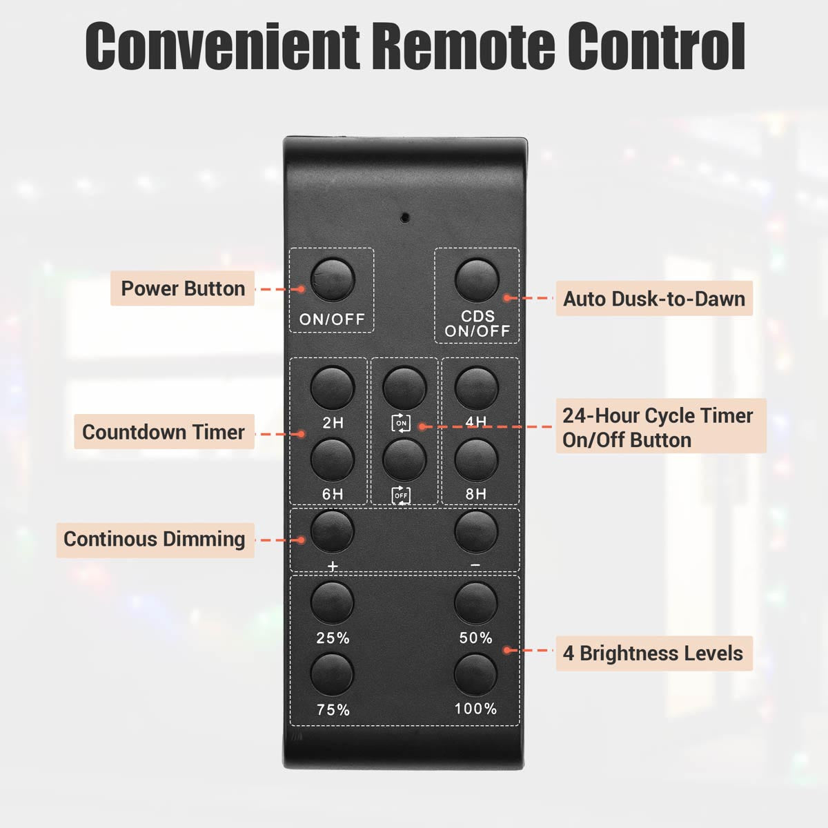 Yescom Dusk-to-Dawn Dimmer & Timer Remote Control