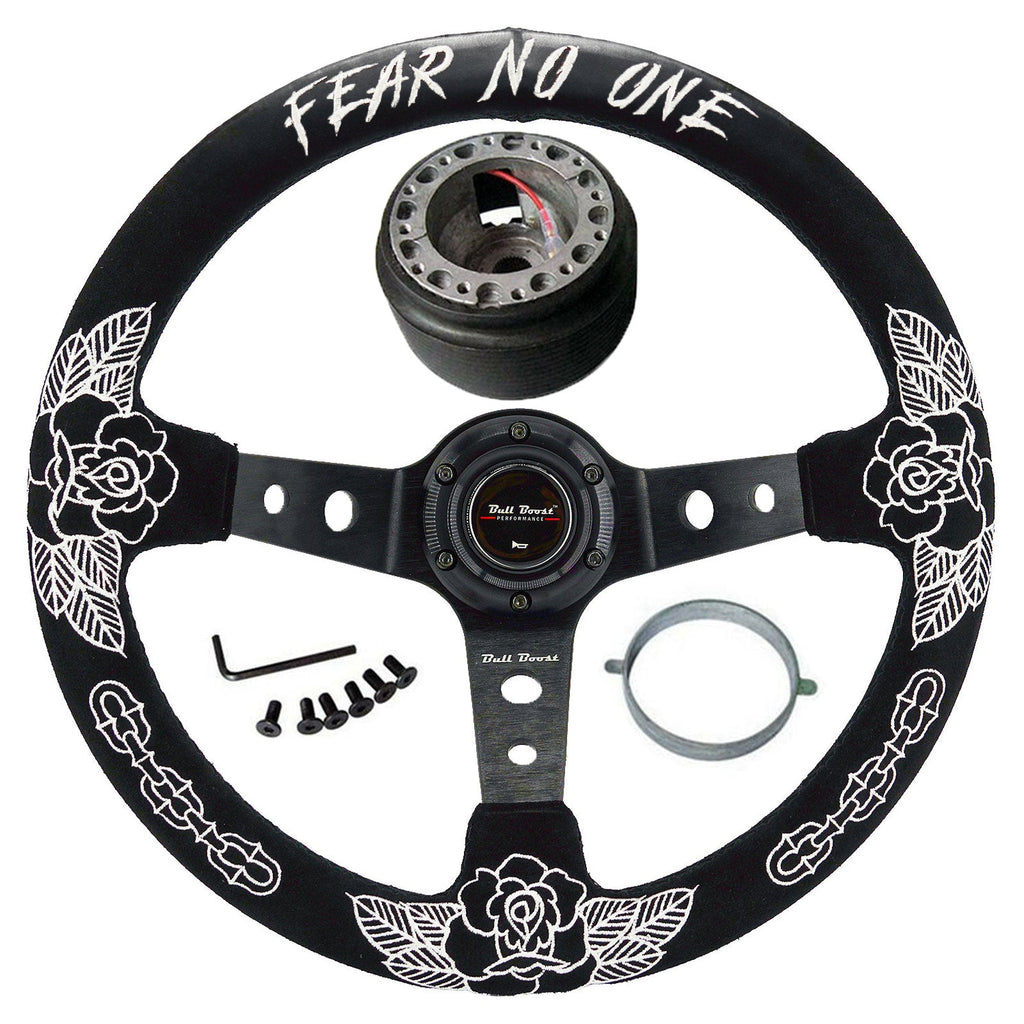 BW Rose Steering Wheel + Hub Adapter Kit For 96-06 Civic Prelude, S2000, Accord, RSX