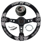 BW Rose Steering Wheel + Hub Adapter Kit For 96-06 Civic Prelude, S2000, Accord, RSX