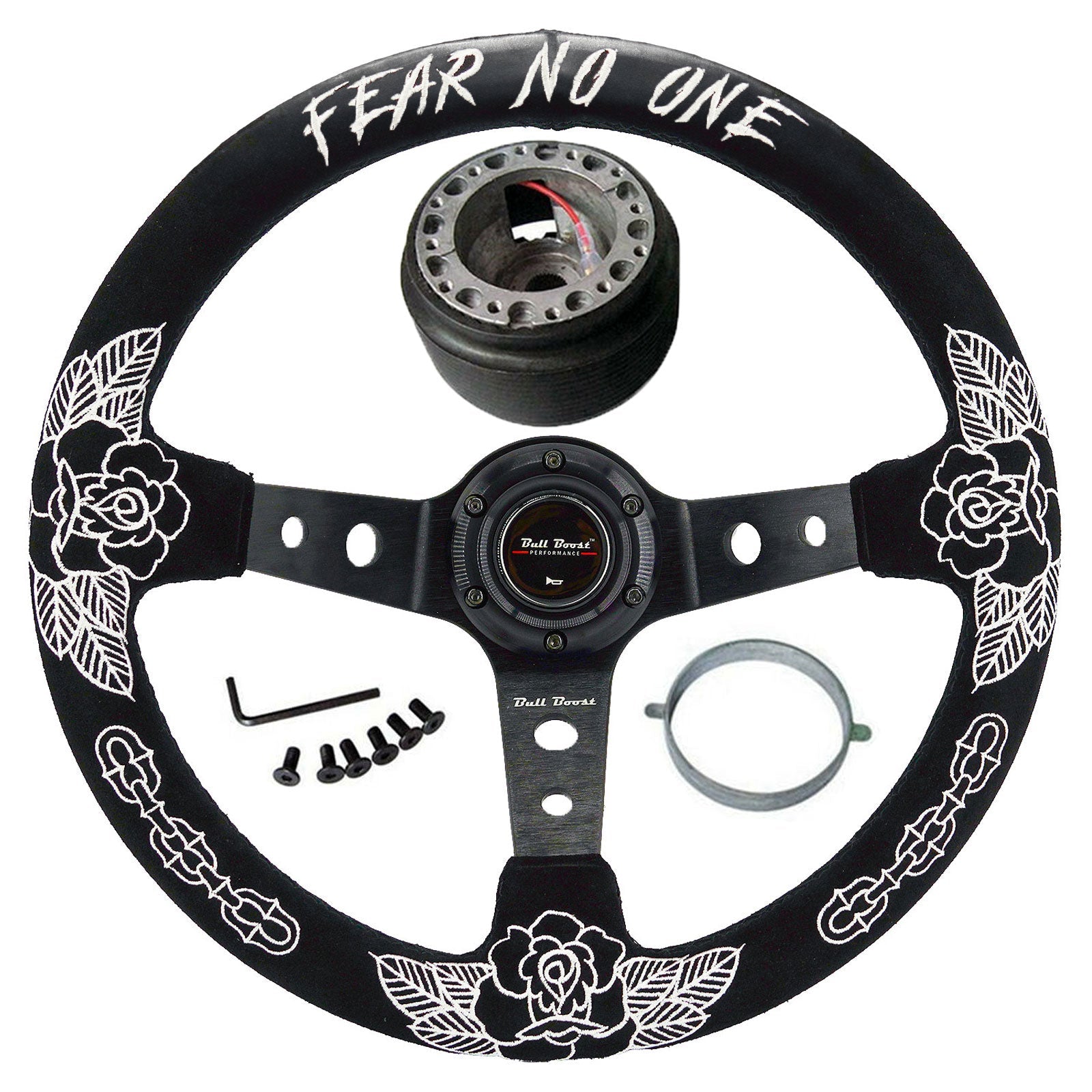 BW Rose Steering Wheel + Hub Adapter Kit For Toyota Pickup, Corolla, 4Runner, MR2, Camry