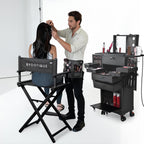 Byootique Professional Artist Rolling Makeup Case w/ Light & Mirror