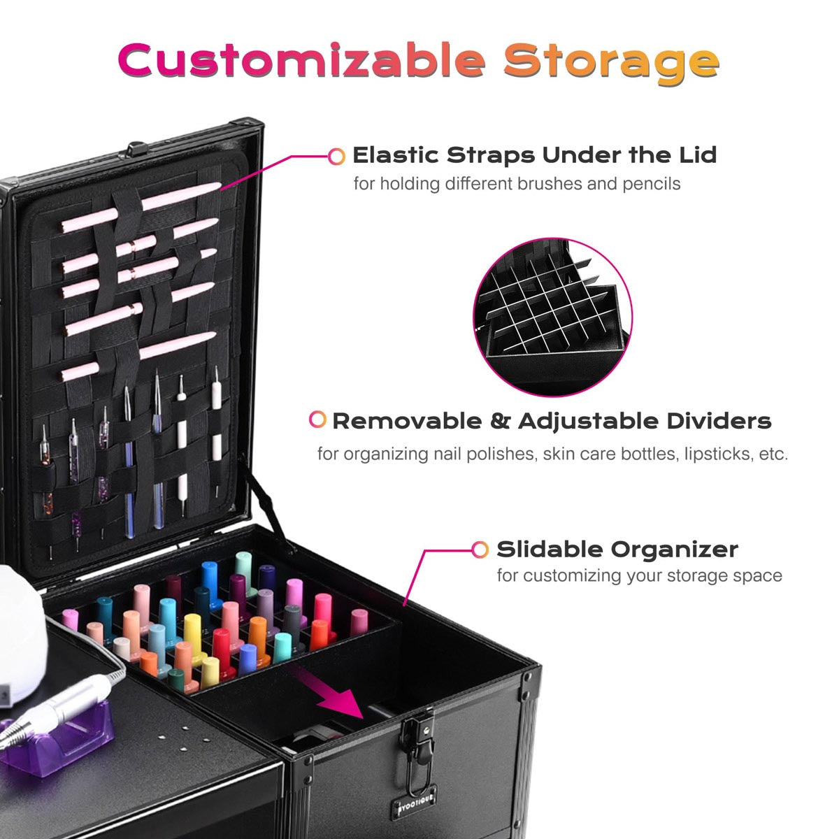Byootique Makeup Artist Hairstylist Nail Table Workstation (Lefty & Righty)