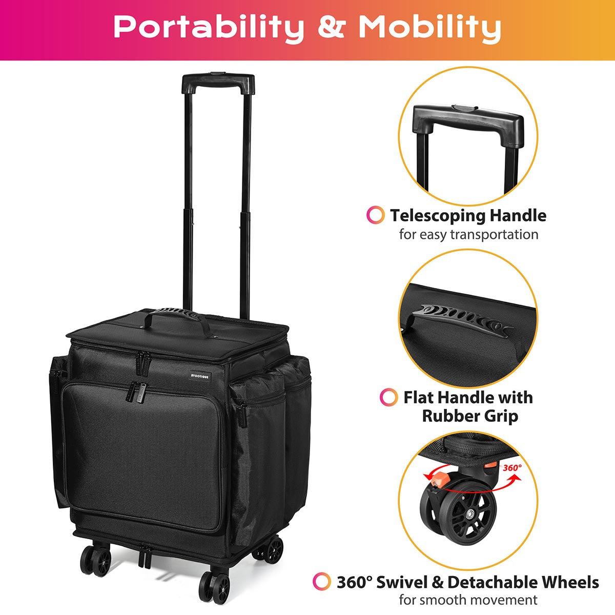 Byootique Hairdresser Suitcase on Wheels for Hairstylist Makeup Artist