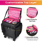 Byootique Hairdresser Nail Tech Rolling Case with Makeup Backpack
