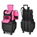 Byootique Hairdresser Nail Tech Rolling Case with Makeup Backpack