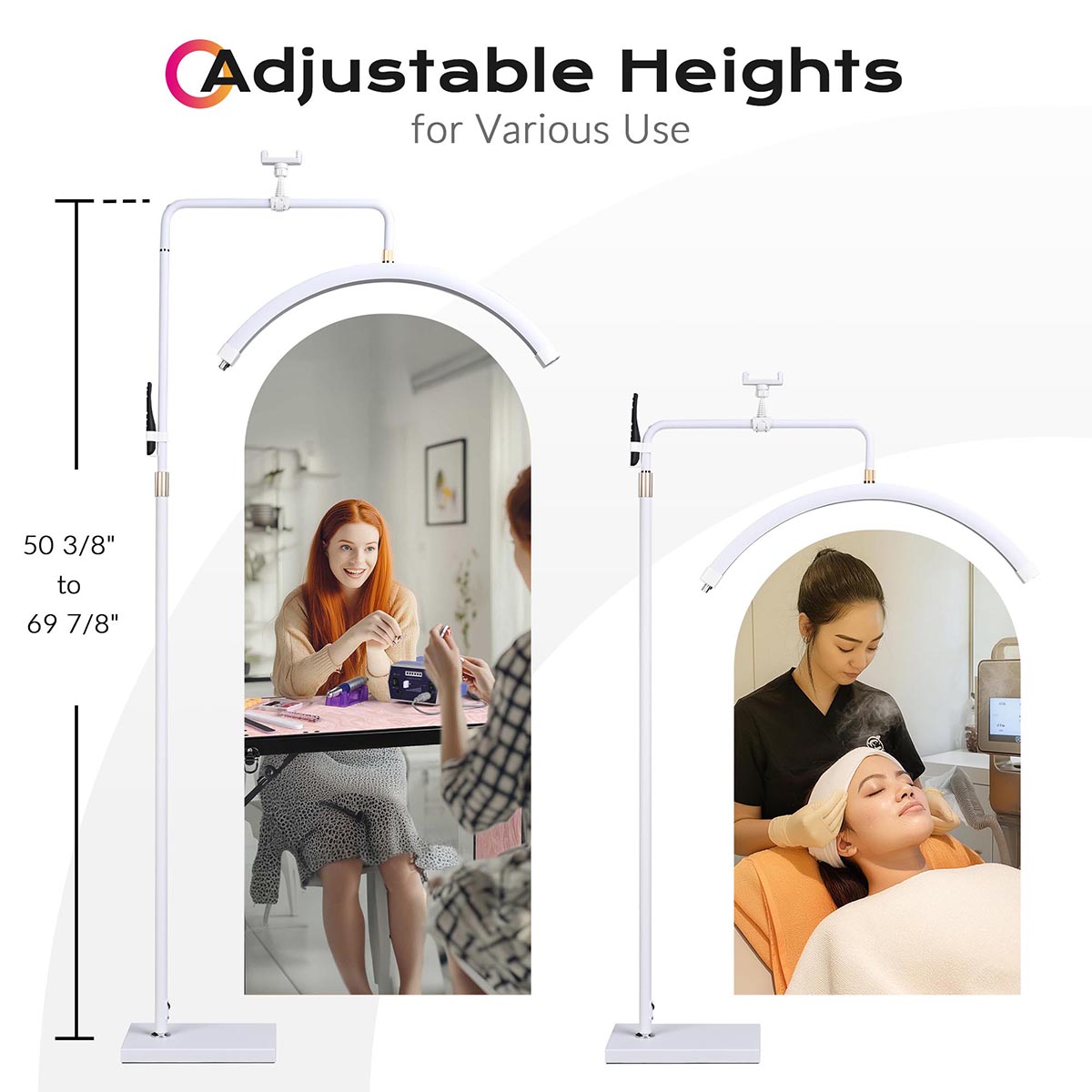 Yescom 28in Half Moon Light Adjustable Eyelash Tattoo Floor Lamp