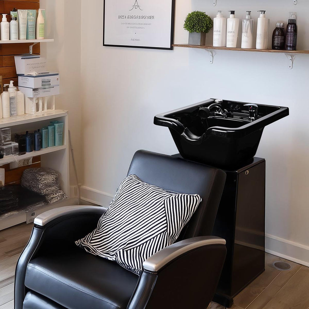 Yescom Salon Shampoo Bowl Hair Basin w/ Faucet Neck Rest Hair Trap