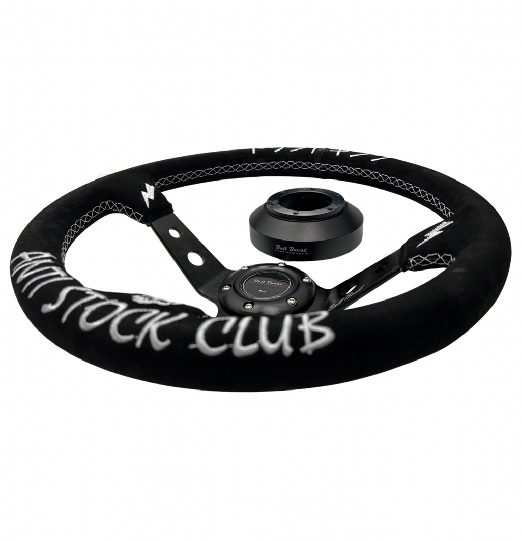 Infiniti G35 G37 Suede 3"Deep Dish Steering Wheel + Quick Release Short Hub Adapter