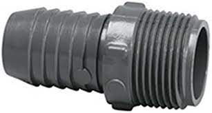 1" PVC Barbed Insert Male Adapter (MIPT x Insert)