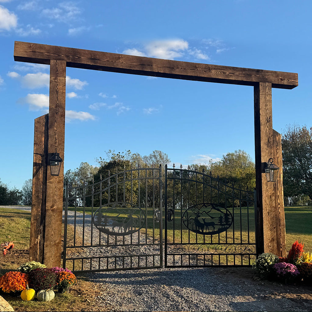 14x8 ft Steel Dual Swing Driveway Gate