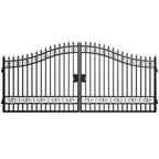 16x8 ft Steel Dual Swing Driveway Gate