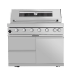 101" 6-Burner 85,000 BTU Outdoor Kitchen Island Grill with Storage Cabinets & Drawers