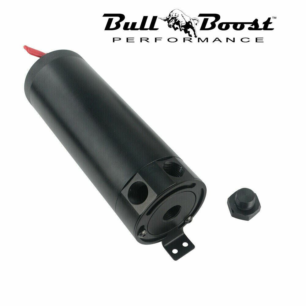 Long 7.5oz 2-Port Oil Catch Can Tank Baffled Separator Racing Aluminum Universal