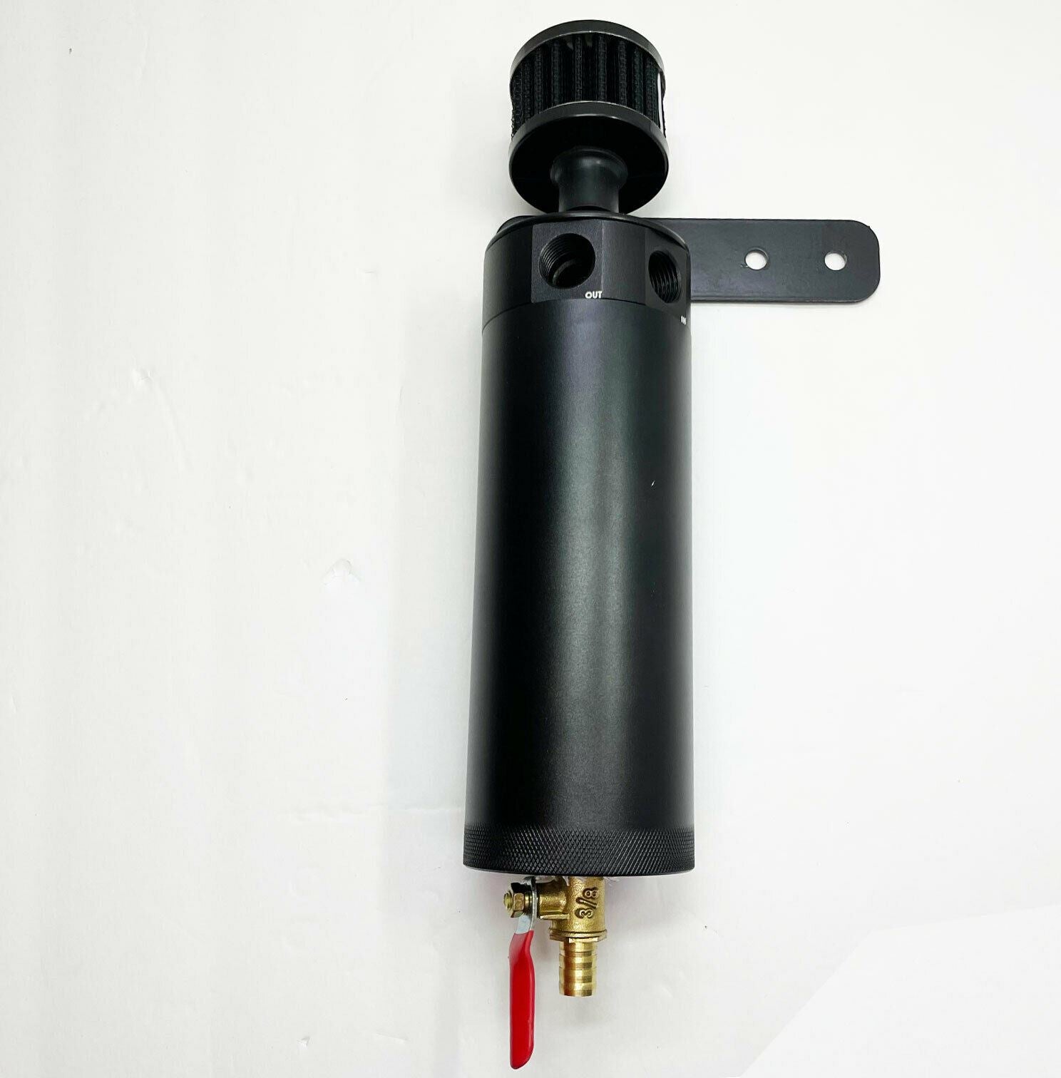Long 7.5oz 2-Port Oil Catch Can Tank Baffled Separator Racing Aluminum Universal