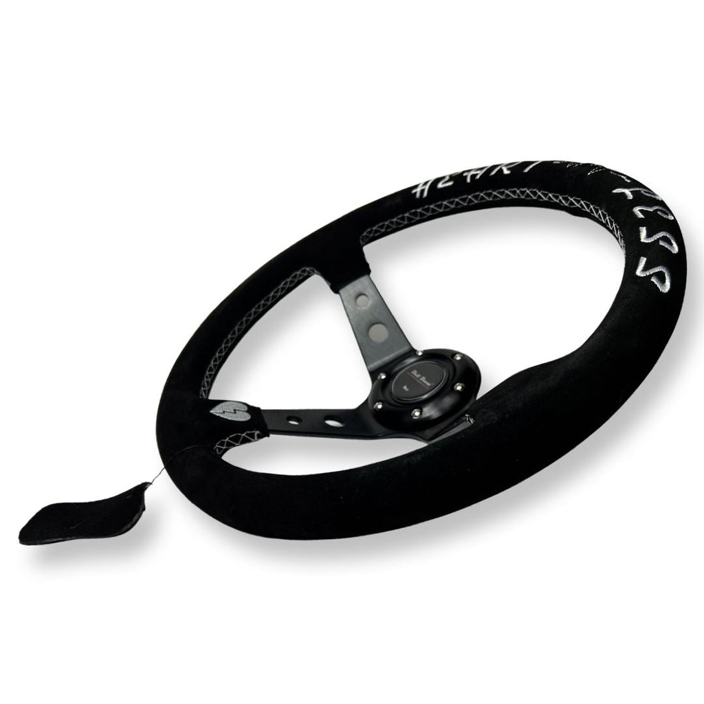 3"DEEP DISH 6-BOLT STEERING WHEEL BLACK SUEDE FOR Dodge GM Buick Chevy Vehicles
