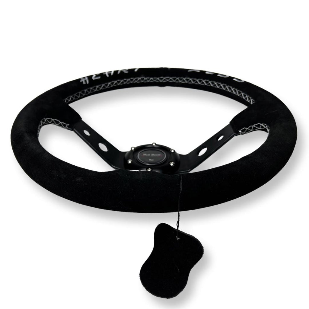 3"DEEP DISH 6-BOLT STEERING WHEEL BLACK SUEDE FOR Dodge GM Buick Chevy Vehicles