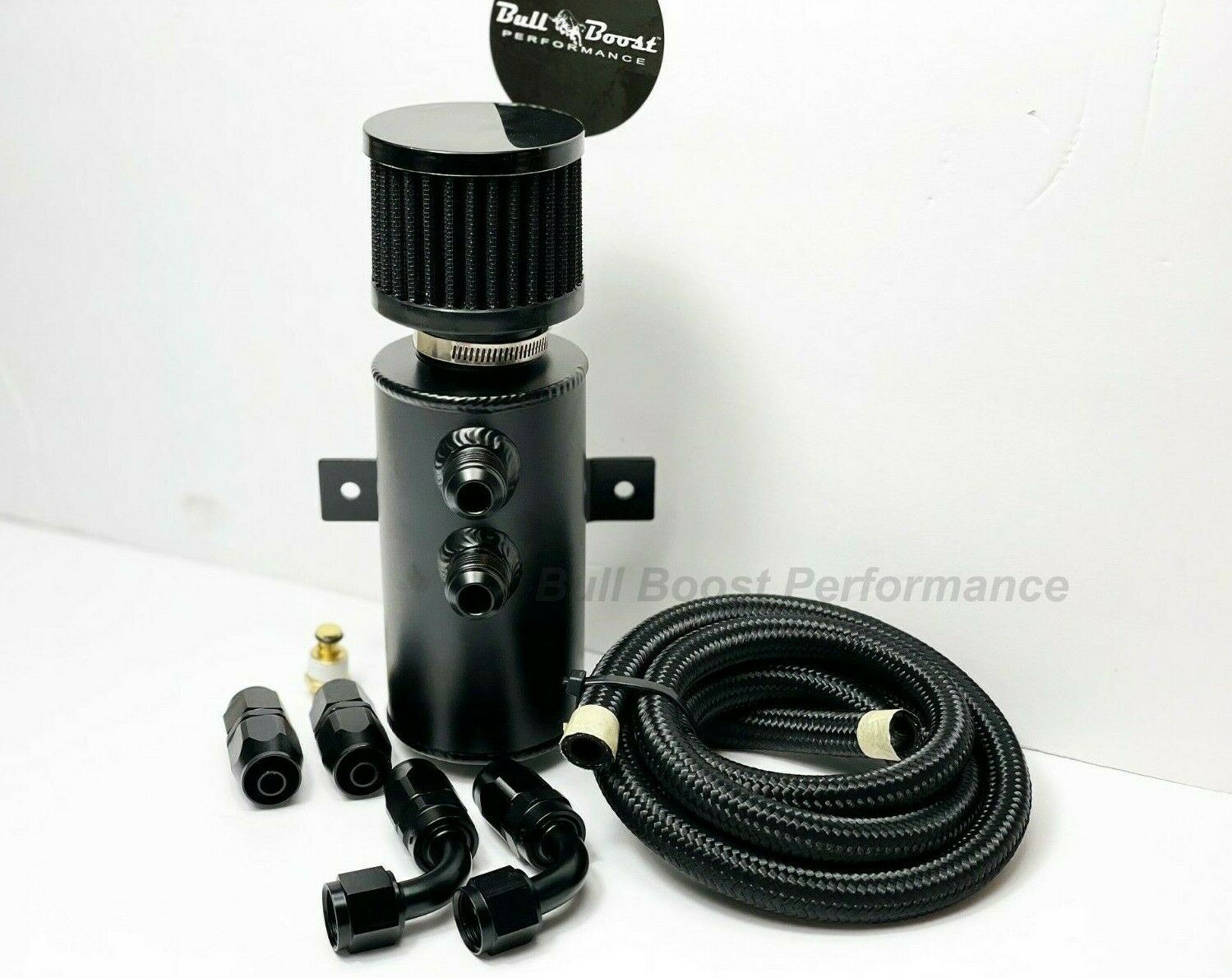 Quick Vent Oil Catch Can Hoses & Fittings Kit K Series K20 K24 10AN NOS BLACK