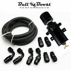 Pro Series Baffled 10AN Oil Catch Can Hose Kit and Fittings Universal AN10 3PORT