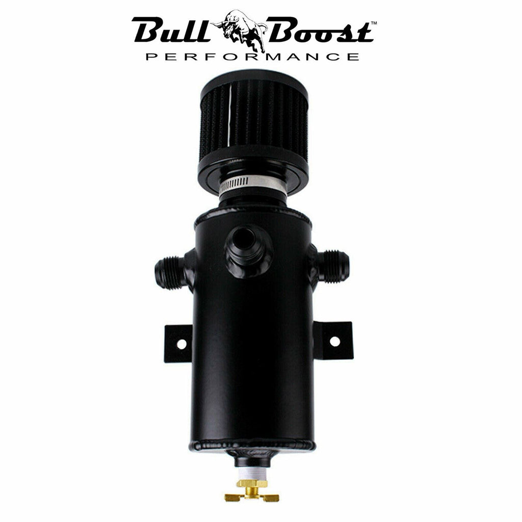 Pro Series Baffled 10AN Oil Catch Can Hose Kit and Fittings Universal AN10 3PORT