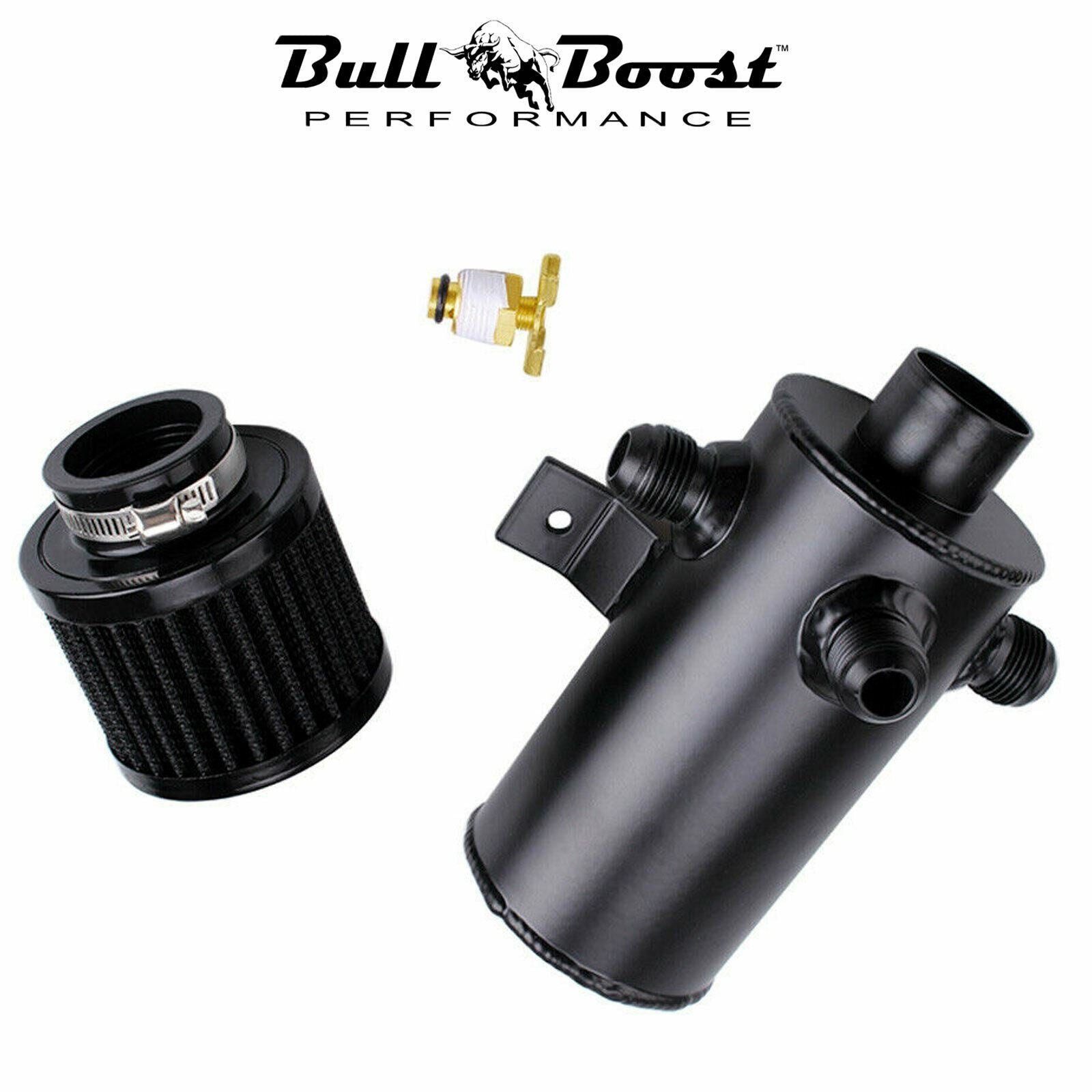 Pro Series Baffled 10AN Oil Catch Can Hose Kit and Fittings Universal AN10 3PORT